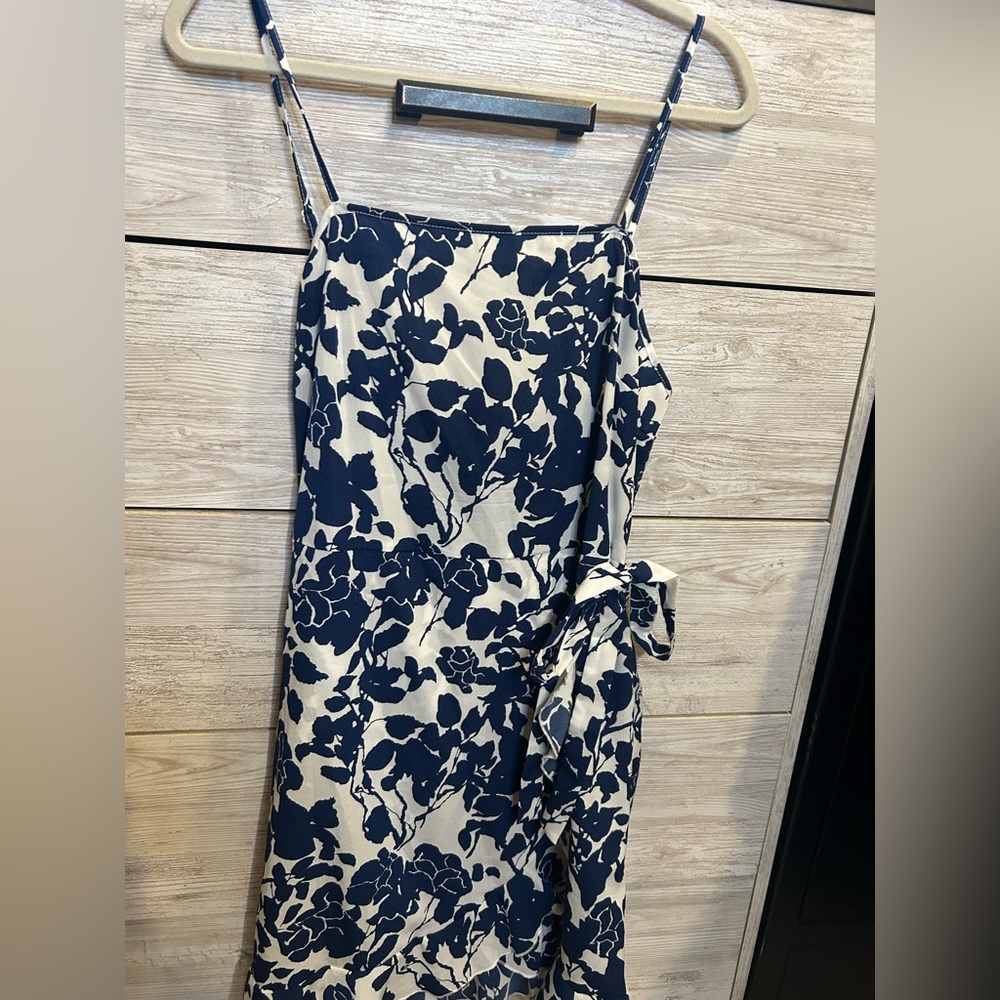 floral print knot side dress, elegant square neck sleeveless size xl - Picture 6 of 6